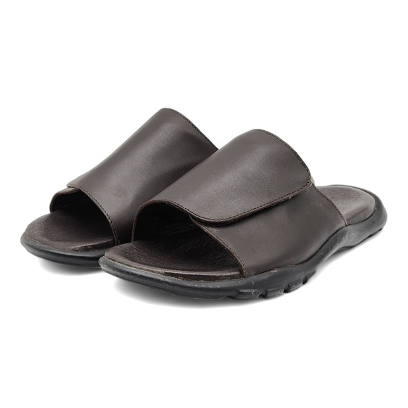 Zegna Men's Leather Slides Sandals in Brown $950 12US - Picture 2 of 6